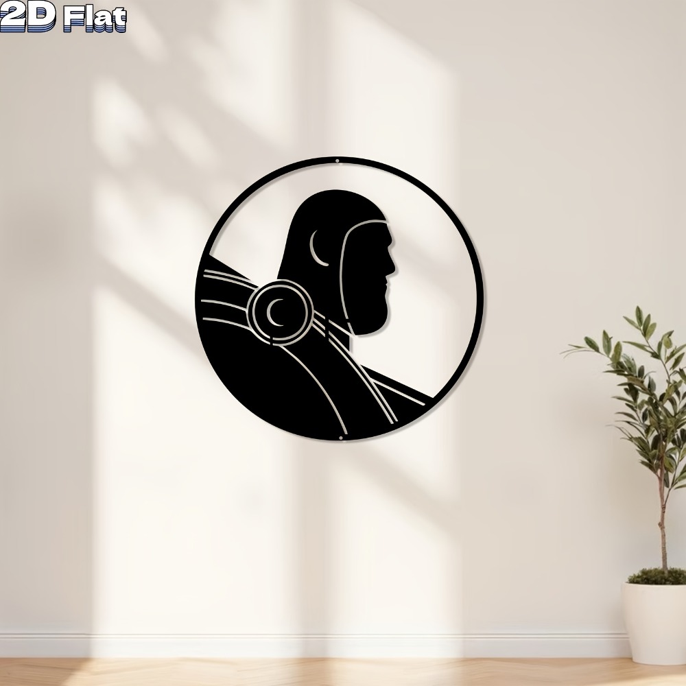 Tech Office Wall Art - 1pc Modern Robot Aluminum Plate Wall