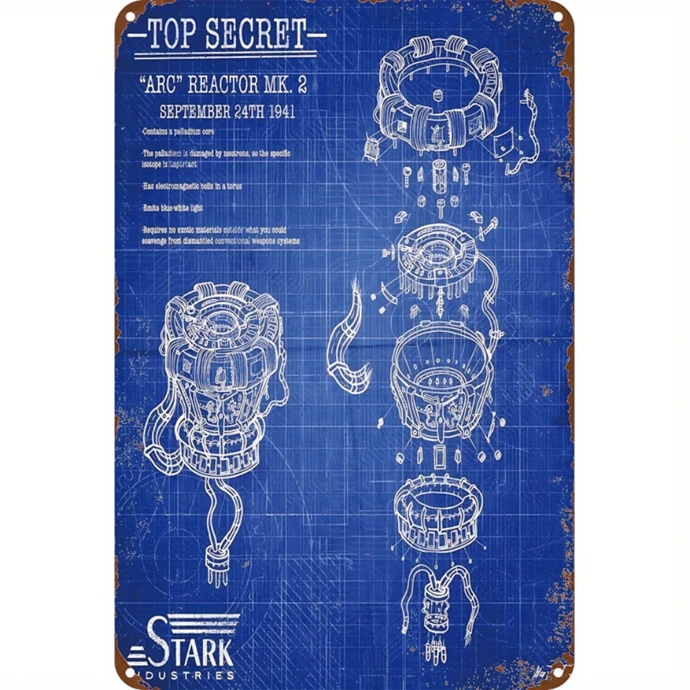 Tech Office Wall Art - CIFBUY Retro Industrial 2D Flat Superhero