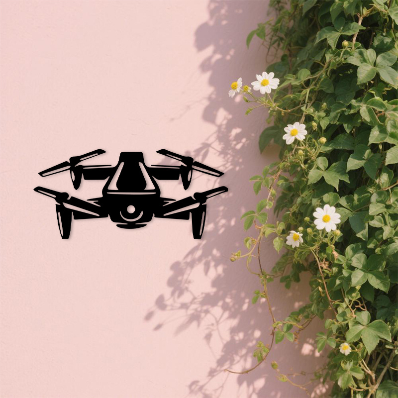 Office Tech Gifts - 2D Flat Drone Silhouette Metal Wall