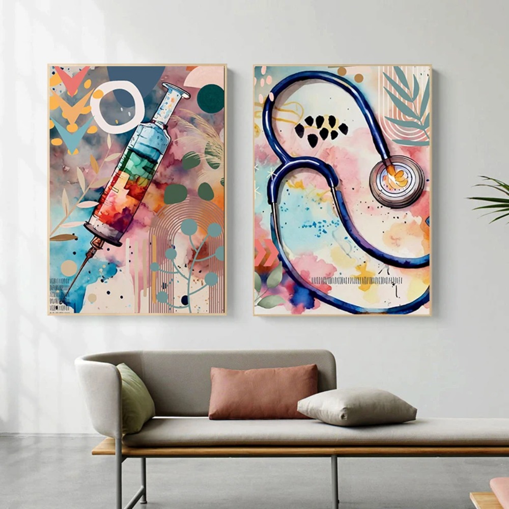 Office Hi Tech - (2D canvas painting) Modern Abstract Color