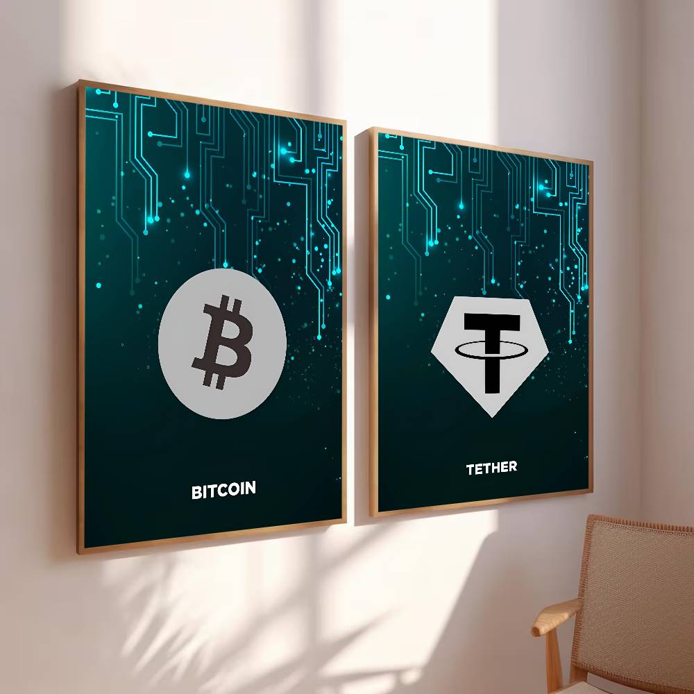 Tech Circuit Crypto Symbol Pos - Tech Office Wall Art review and price