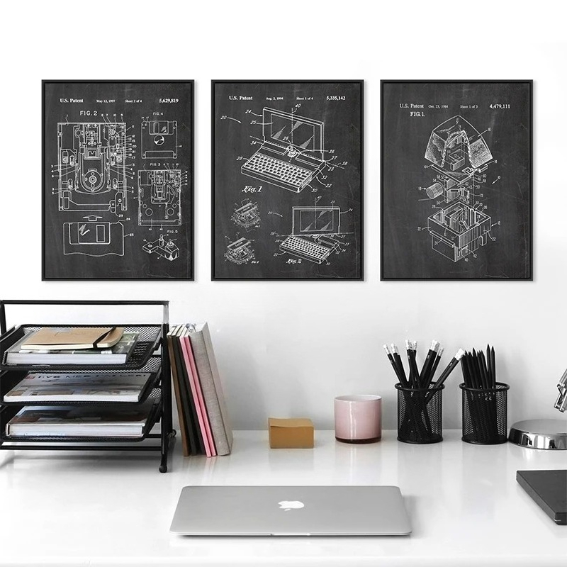 6Pcs Vintage Computer Patent W - Tech Office Wall Art review and price