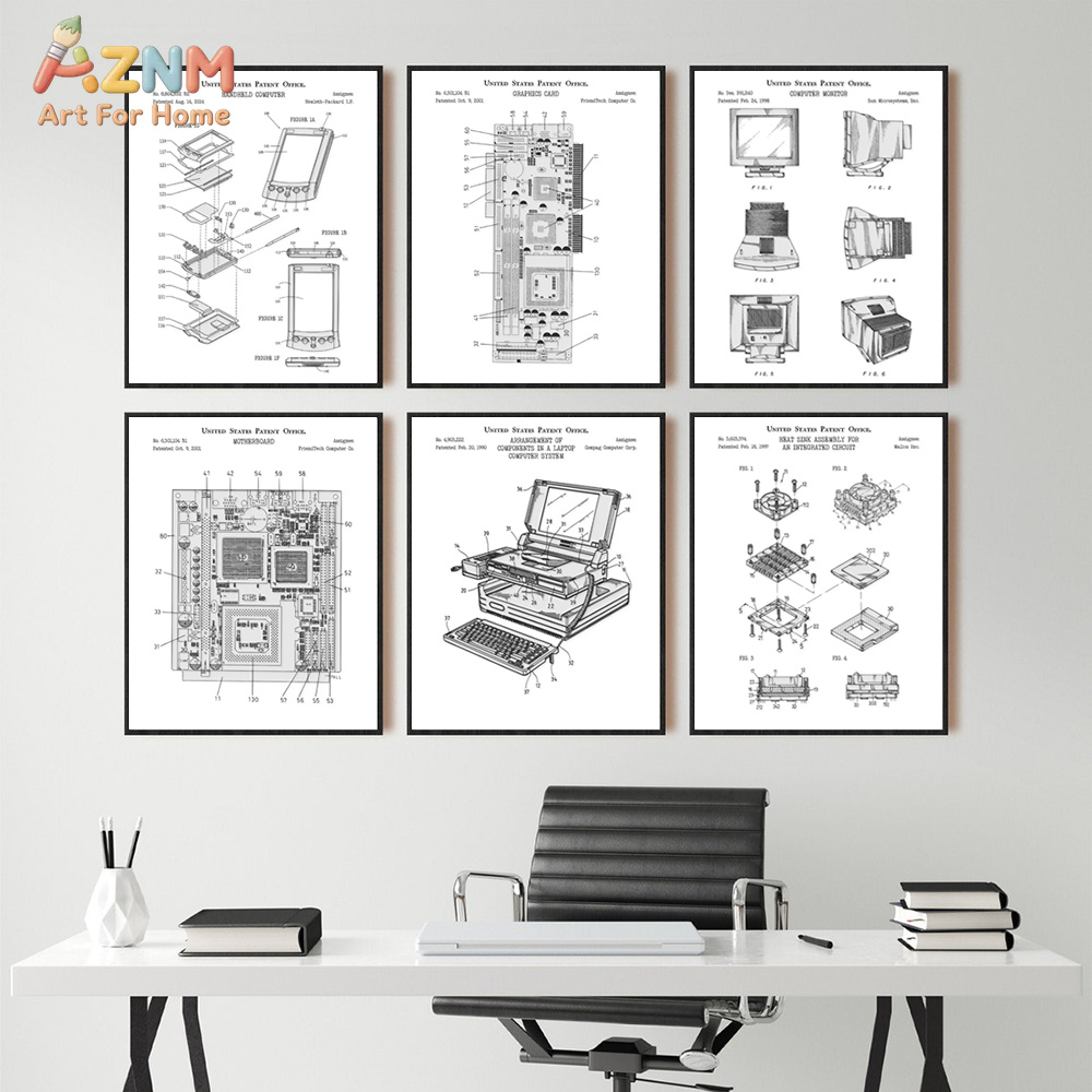 AZNM Computer Motherboard Pate - Tech Office Wall Art review and price