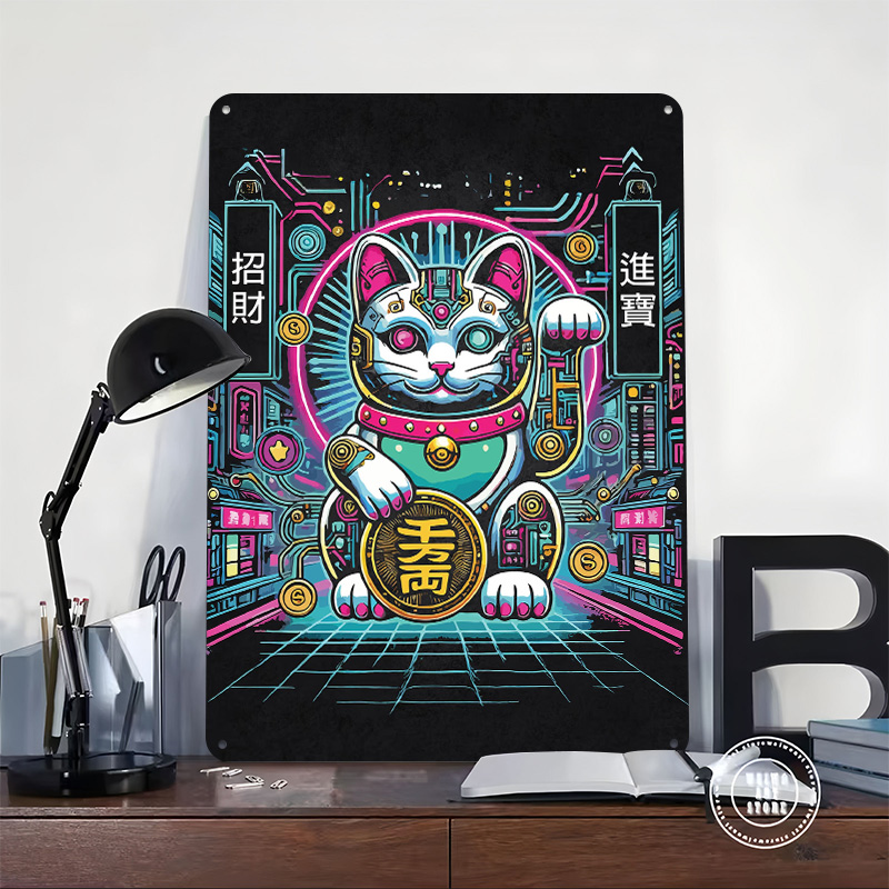 Cyberpunk Maneki Neko - Tech F - Tech Office Wall Art review and price