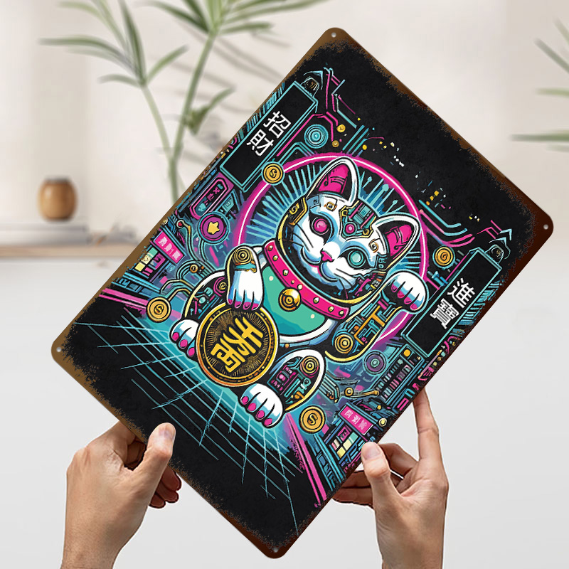 Cyberpunk Maneki Neko - Tech F - Tech Office Wall Art review and price