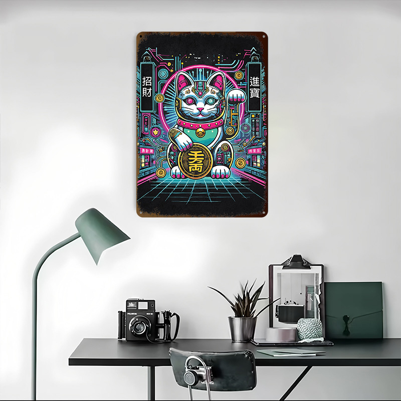 Cyberpunk Maneki Neko - Tech F - Tech Office Wall Art review and price