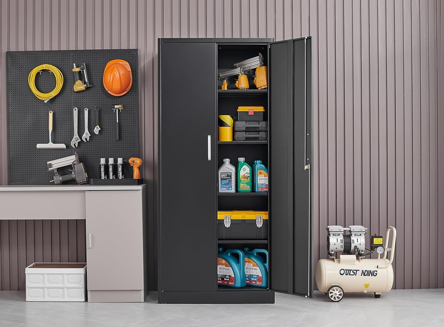 Metal Storage Cabinet With Adj - Tech For Office review and price