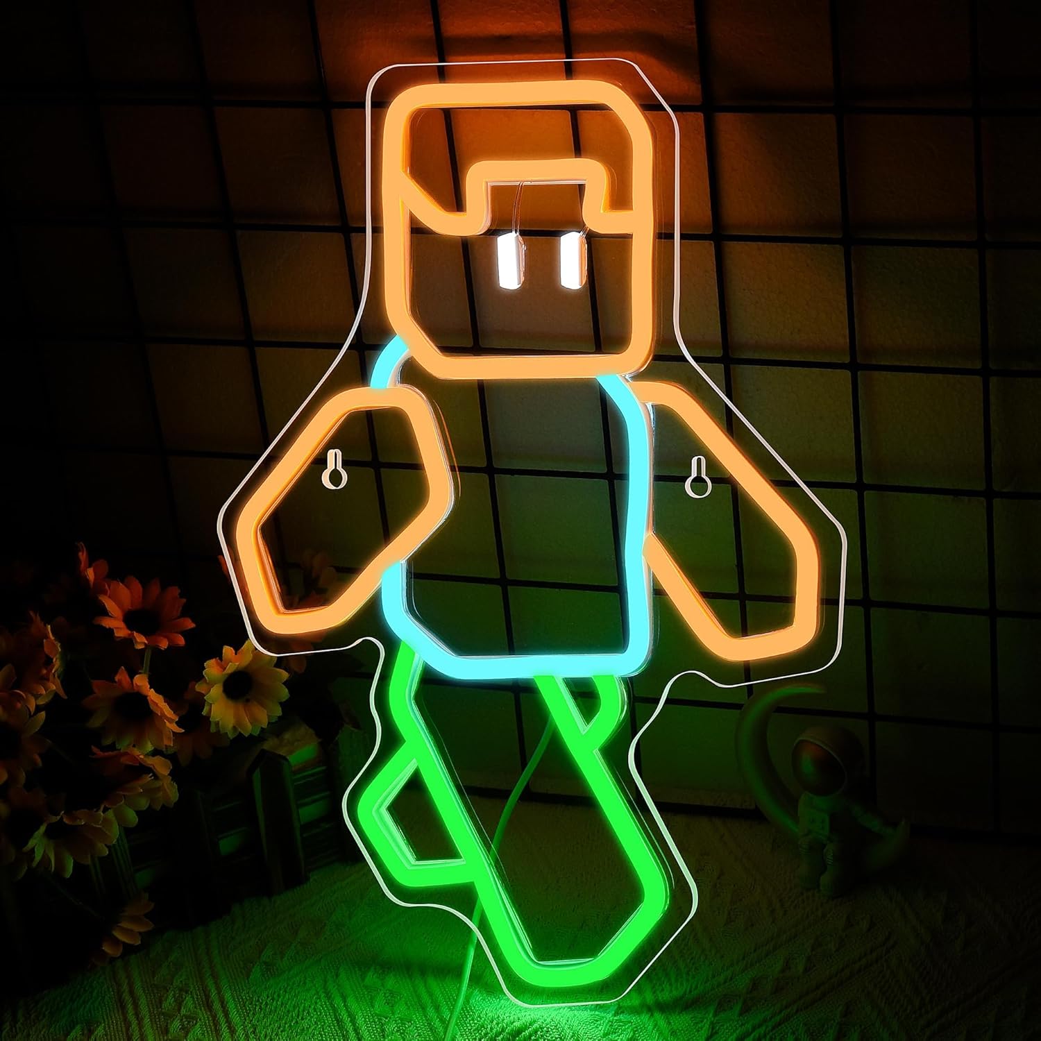 Pixel Art Character Neon Sign  - Tech Office Wall Art review and price