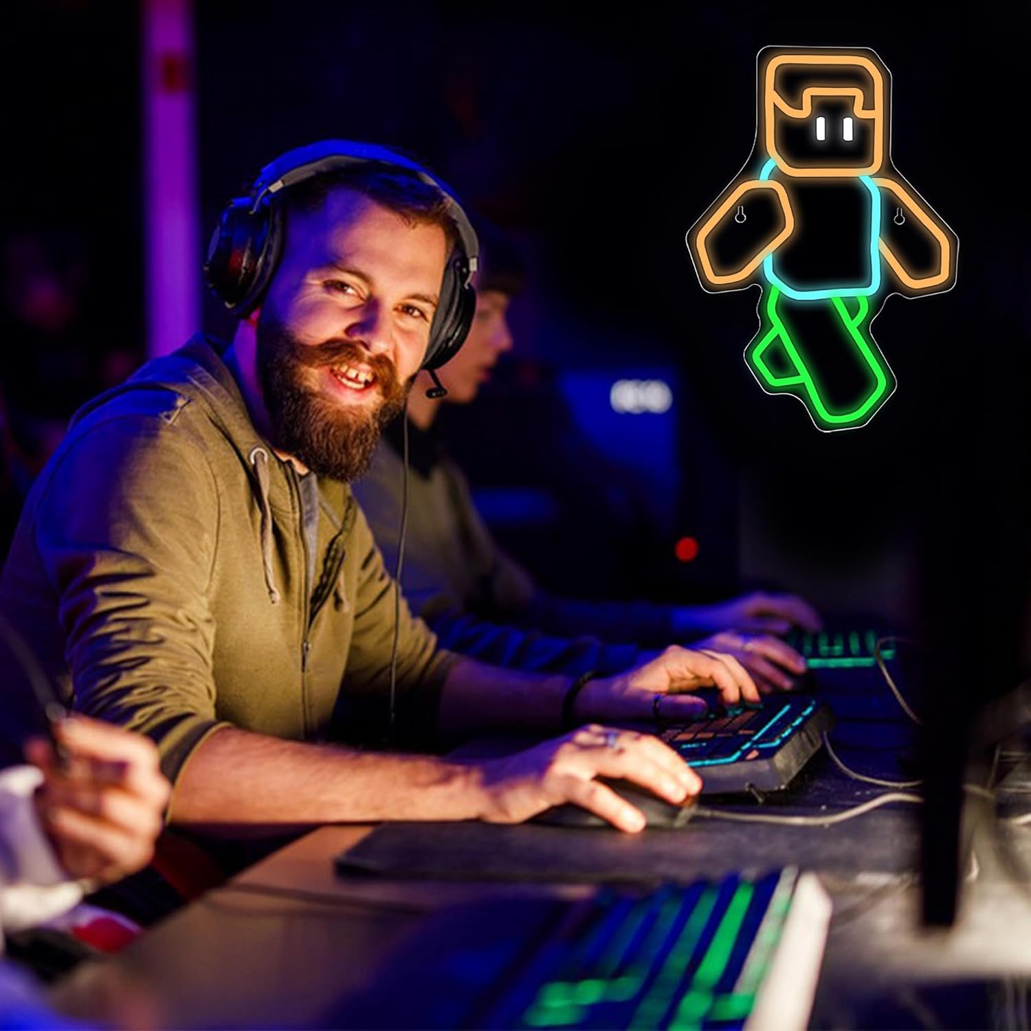 Pixel Art Character Neon Sign  - Tech Office Wall Art review and price